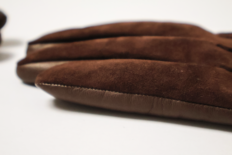 Gants Intemporel bi-texture cuir d'agneau et cuir d'agneau suédé doublé de cachemire