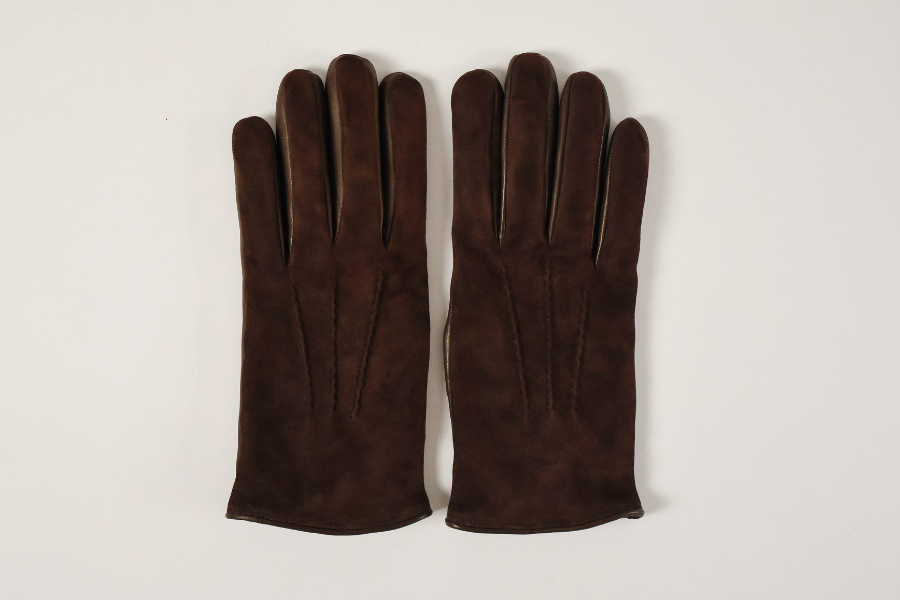 Gants Intemporel bi-texture cuir d'agneau et cuir d'agneau suédé doublé de cachemire