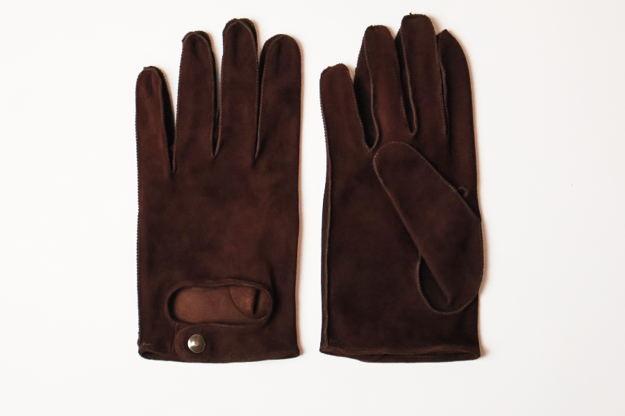 Gants Séducteur en cuir d'agneau suédé marron