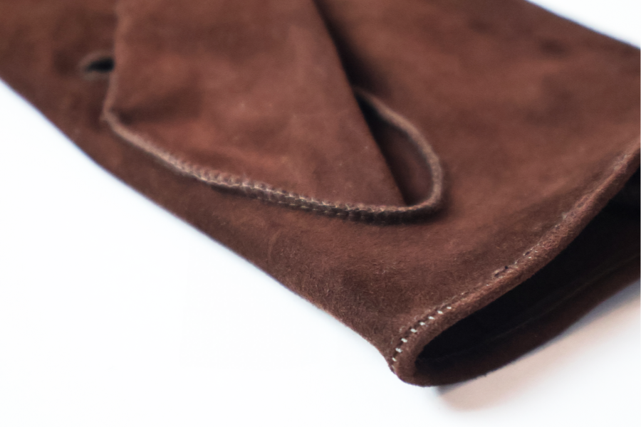 Gants Séducteur en cuir d'agneau suédé marron
