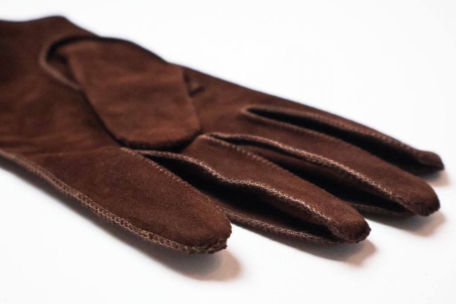 Gants Séducteur en cuir d'agneau suédé marron