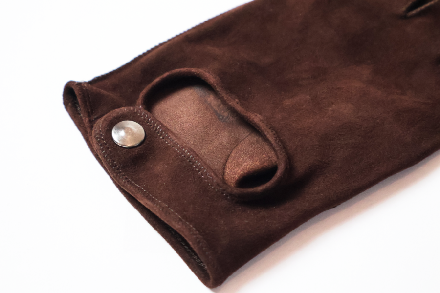 Gants Séducteur en cuir d'agneau suédé marron