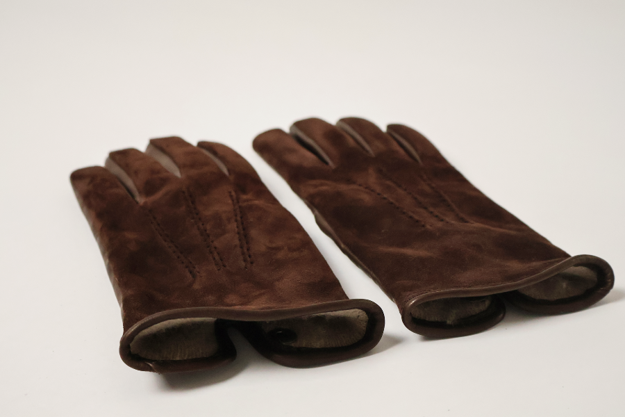 Gants Intemporel bi-texture cuir d'agneau et cuir d'agneau suédé doublé de cachemire