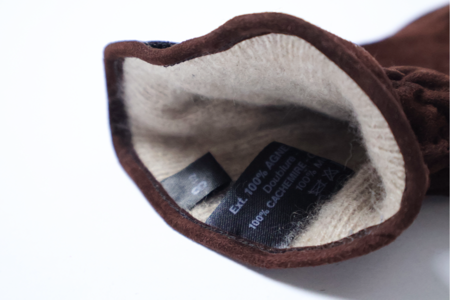Gants Baroudeur en cuir d'agneau suédé doublé de cachemire