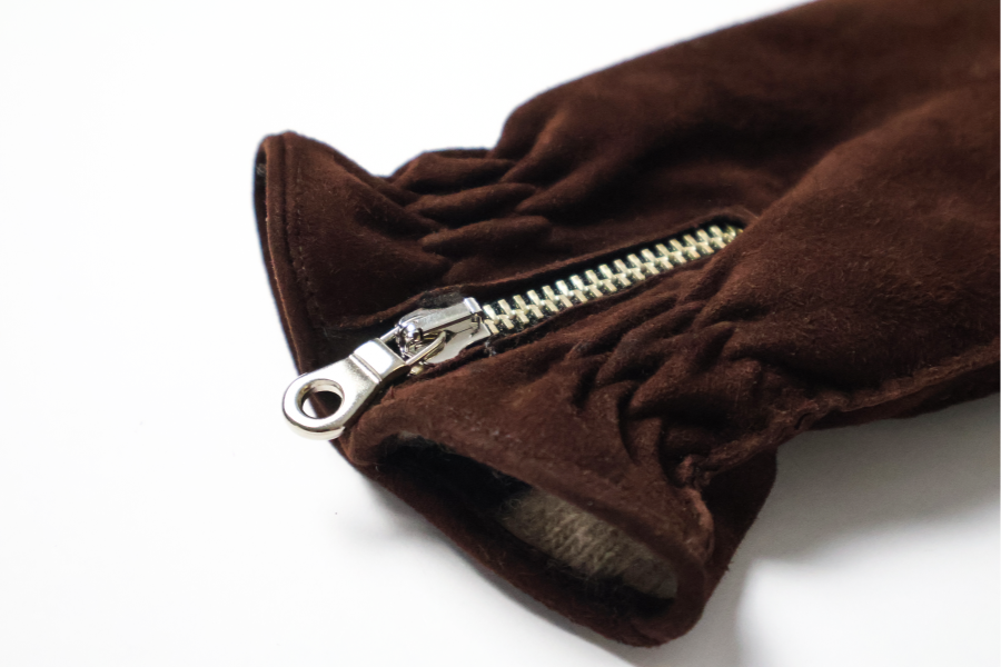 Gants Baroudeur en cuir d'agneau suédé doublé de cachemire