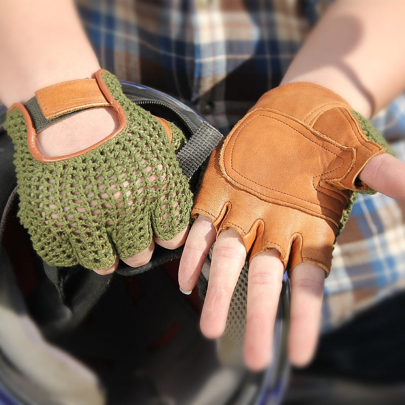 Mitaine Camélia en cuir de mouton et tricot - Homme